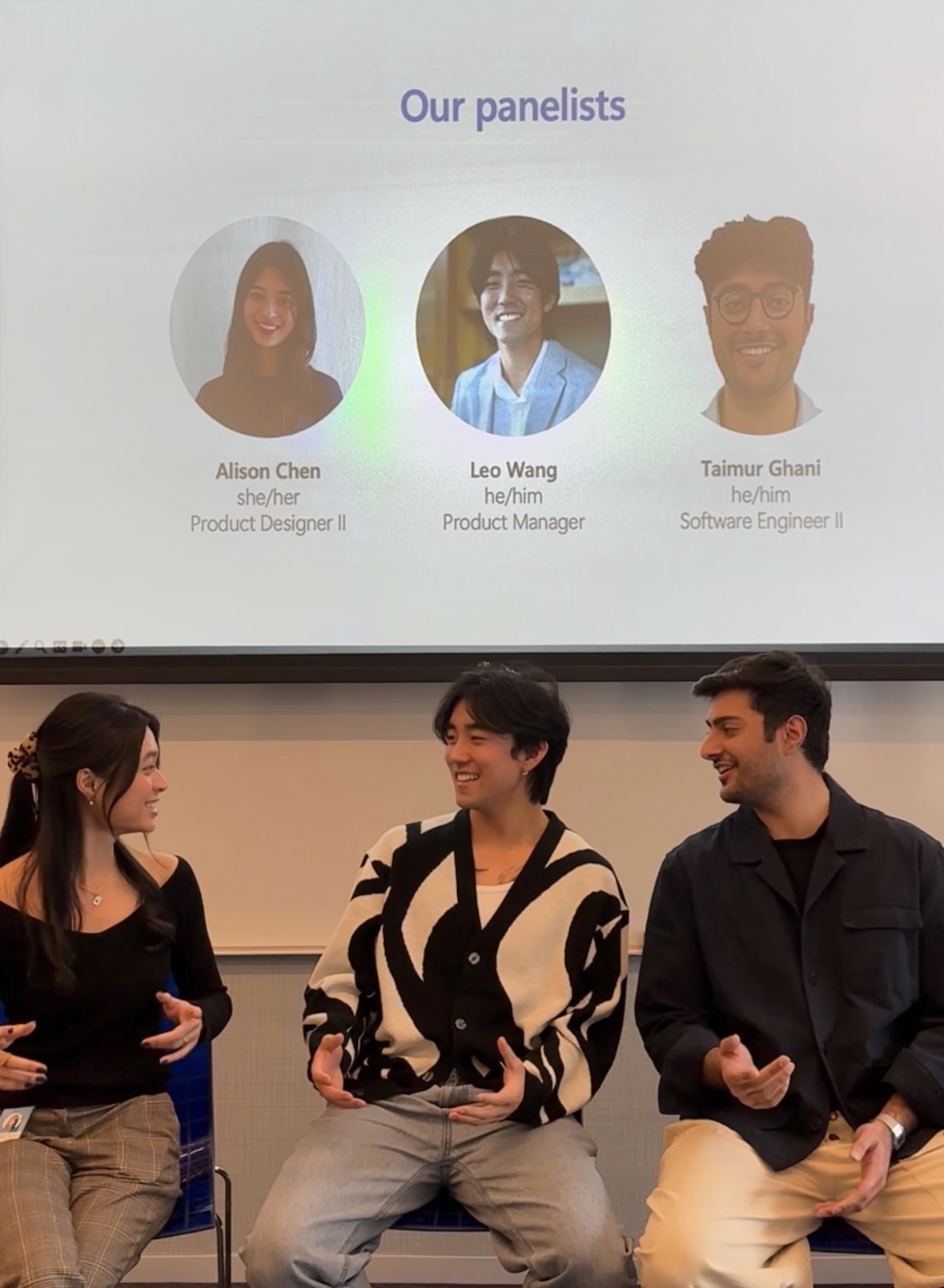 Alison Chen speaking to Columbia students at Microsoft NYC